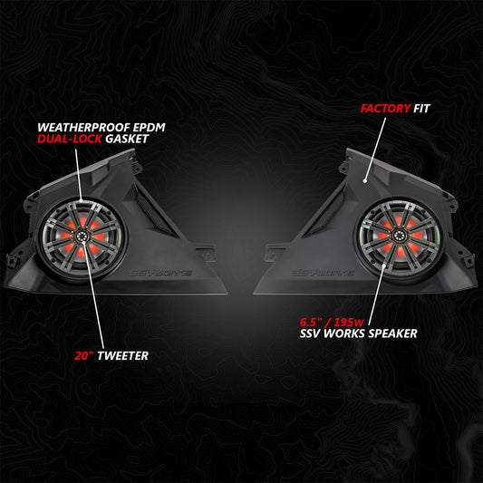 2024 Can-Am® Maverick R, Phase-6 K-Spec 1650watt 6-Speaker System with 8" Horns