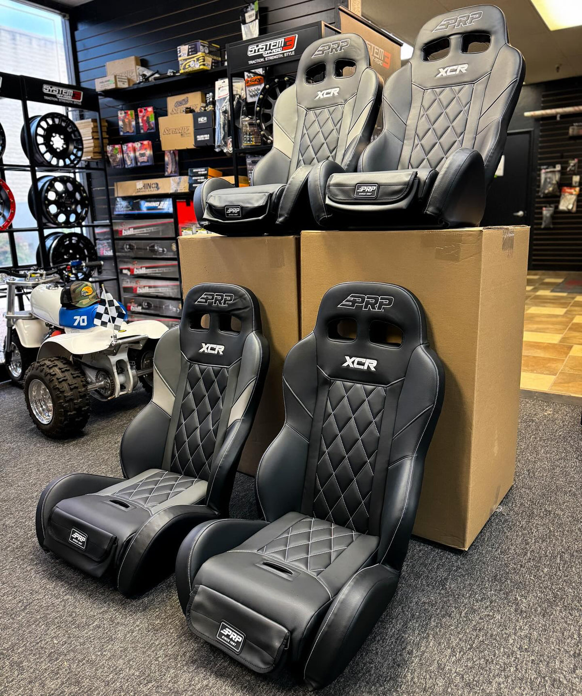 Double Seat Razor PRP XCR Polaris RZR UTV Suspension Seat - Black – One Offroad AZ