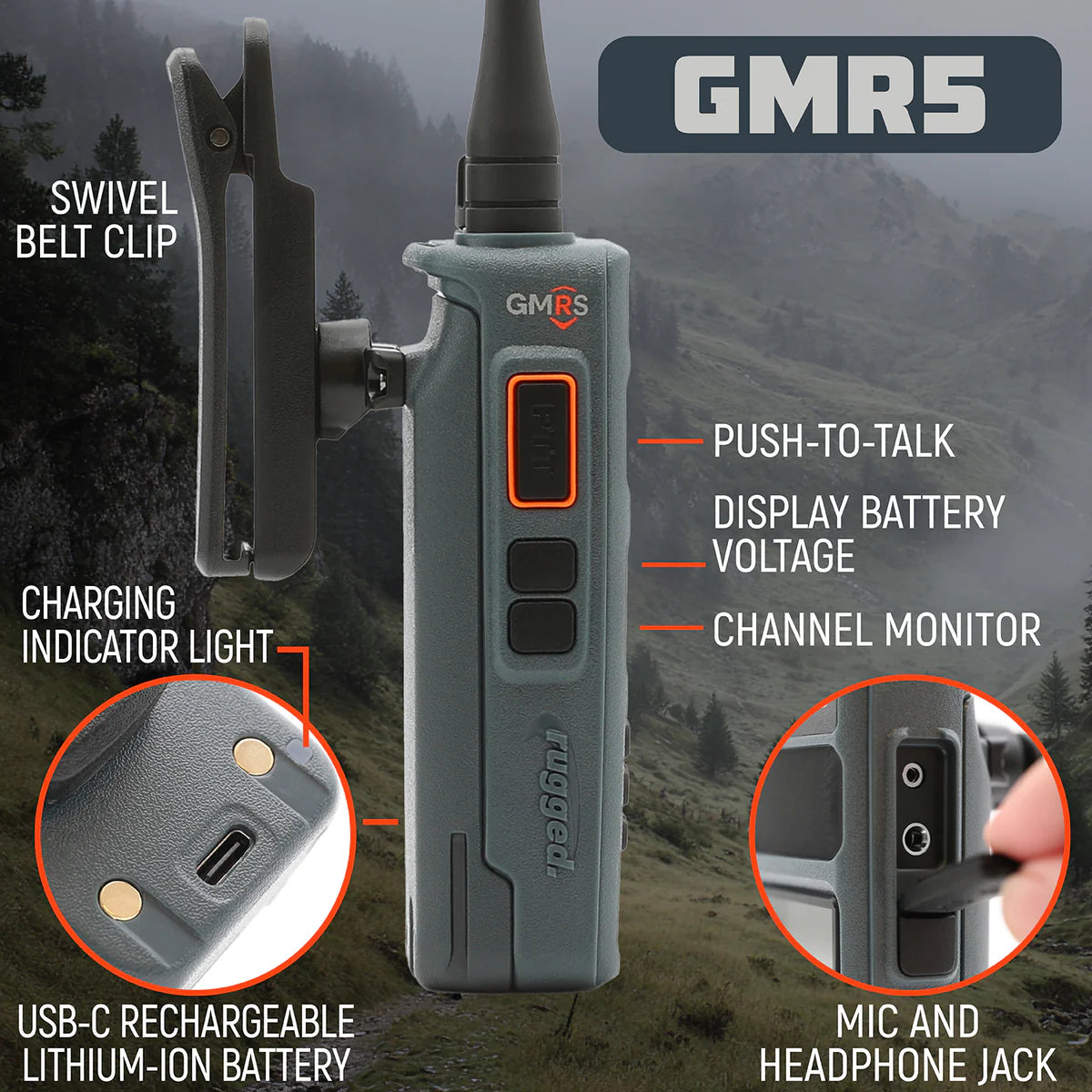 5W GMRS Handheld Radio